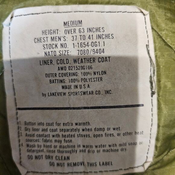 Vintage 90's US Army Military Cold Weather Field Jacket Weather Coat Mens M 3668 - Picture 4 of 9